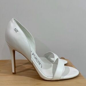 Calvin Klein White Strappy Heels